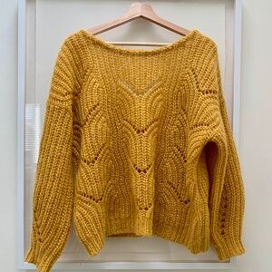 Sézane Oversized Low-Back Mustard Sweater